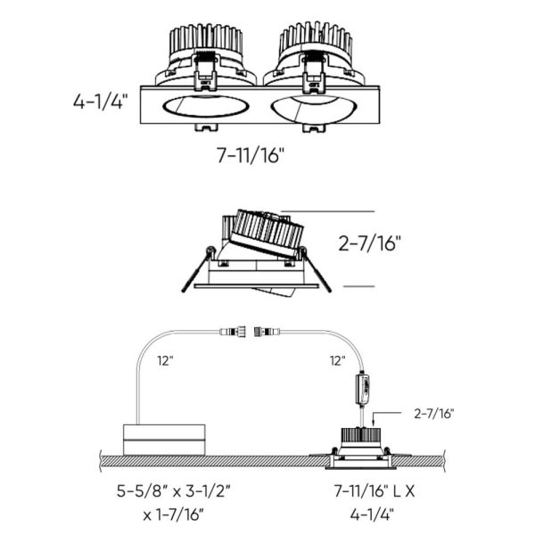 Revolve Double 3.5  Regressed Gimbal Downlight Online now