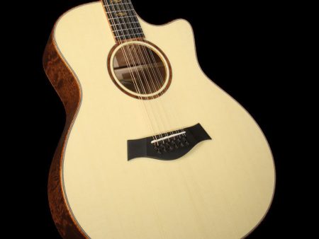 Taylor Custom Shop BTO Quilted Sapele 12 String Grand Auditorium Acoustic Guitar Natural Hot on Sale